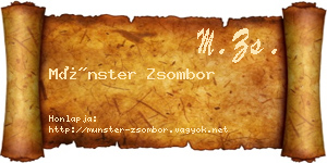 Münster Zsombor névjegykártya